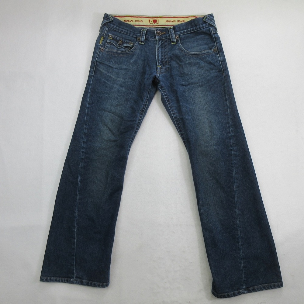 Armani Jeans Men's Straight Jeans Size 34 Blue Indigo 005 Series Comfort Fit